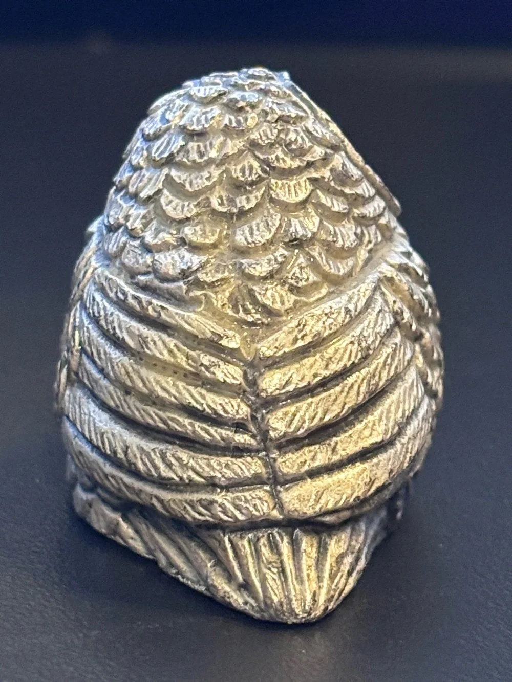 Vintage Peltro Italy Pewter Owl Figurine with Black Glass Eyes